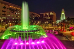 Grand Park and City Hall in Los Angeles